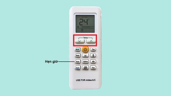 cách hẹn giờ điều hòa midea 2