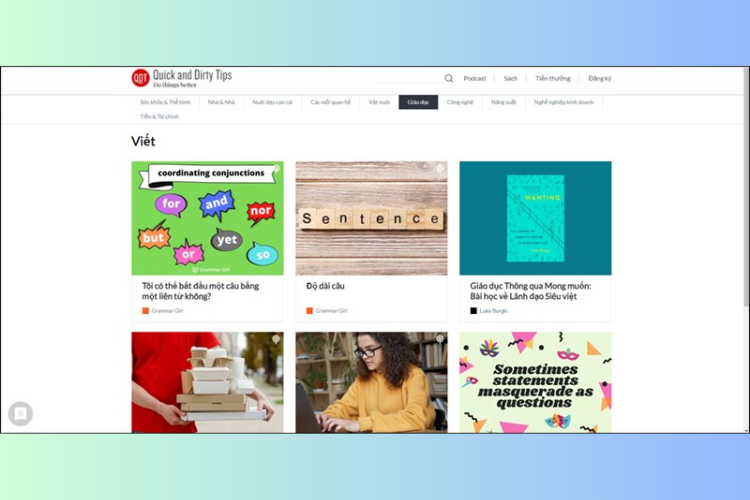Grammar Girl - Website luyện viết tiếng Anh được nhiều người sử dụng