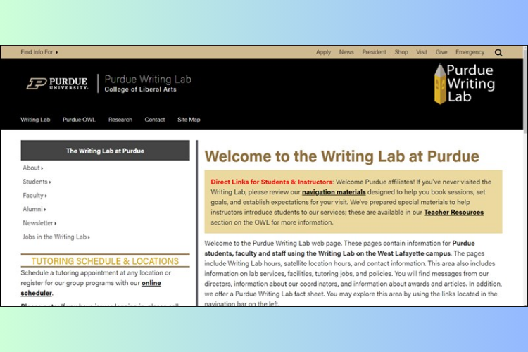 The Purdue Writing Lab - Website luyện viết tiếng Anh