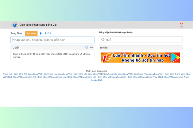 VIKI Translator - Trang web dịch tiếng Pháp sang Tiếng Việt hiệu quả
