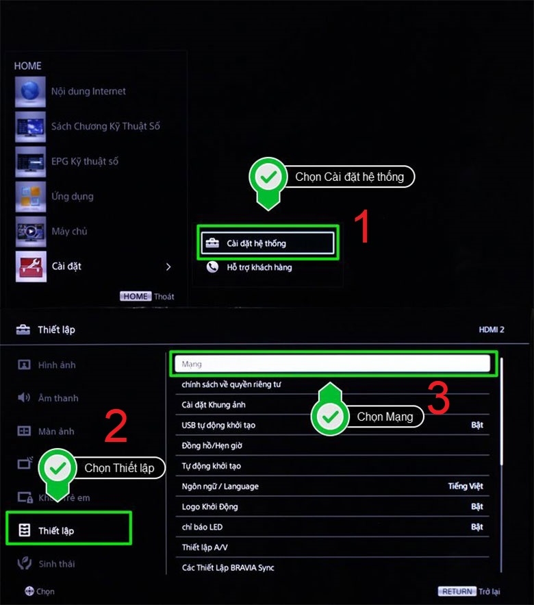 Thiết lập mạng