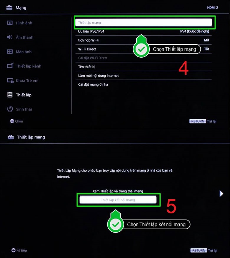 Thiết lập kết nối mạng