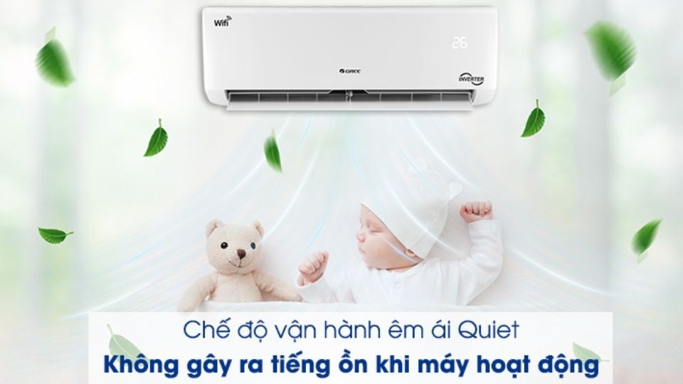 Chế độ Quiet giúp điều hòa Gree vận hành êm ái, hạn chế tiếng ồn hiệu quả.