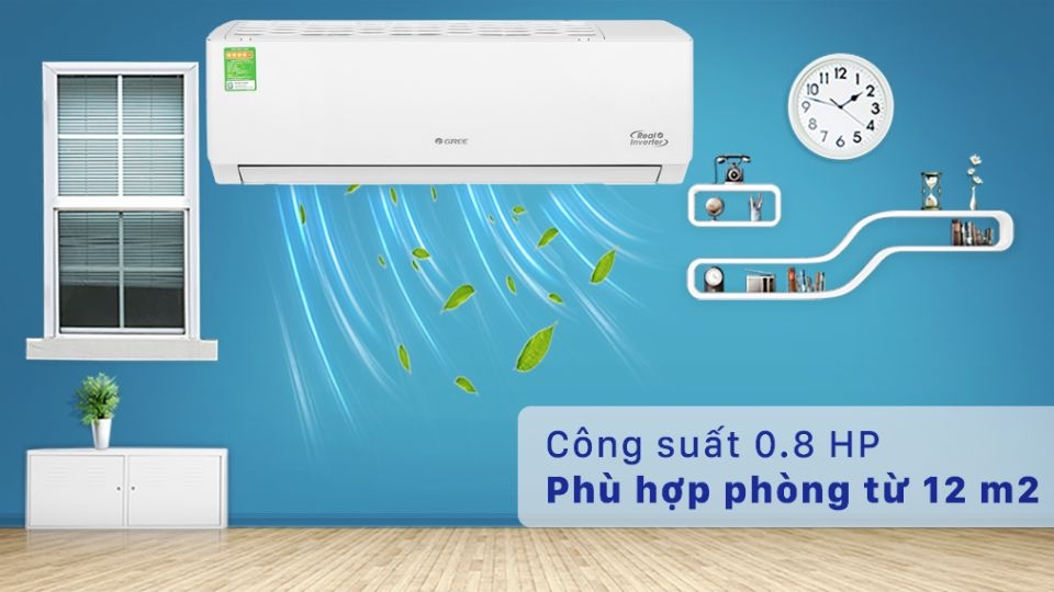 Máy lạnh Gree Inverter 0.8 HP GWC07PA-K3D0P4 sở hữu thiết kế mới mẻ.