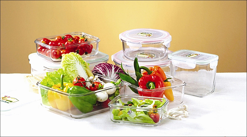 sử dụng hộp thủy tinh hoặc sứ để bảo quan thực phẩm