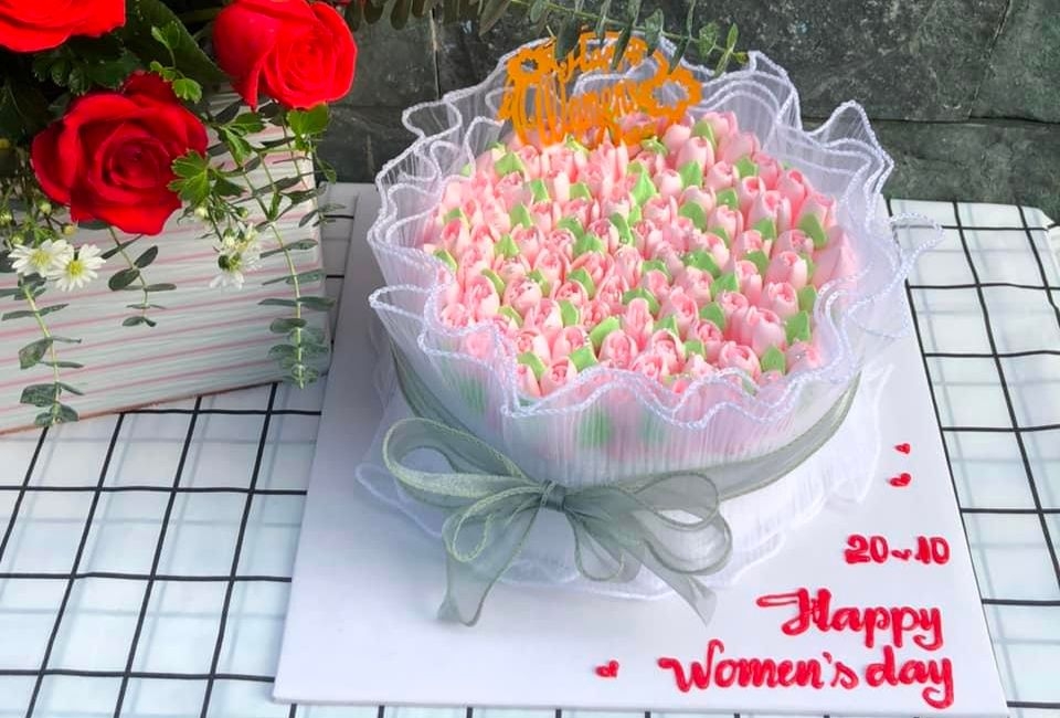 Bánh kem bắt hình hoa