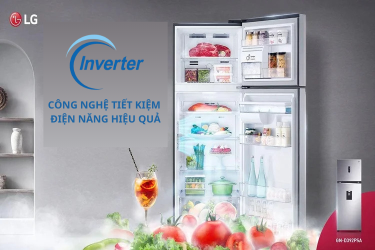 Công nghệ Smart Inverter giúp tủ lạnh LG tiết kiệm điện năng lên tới 40%
