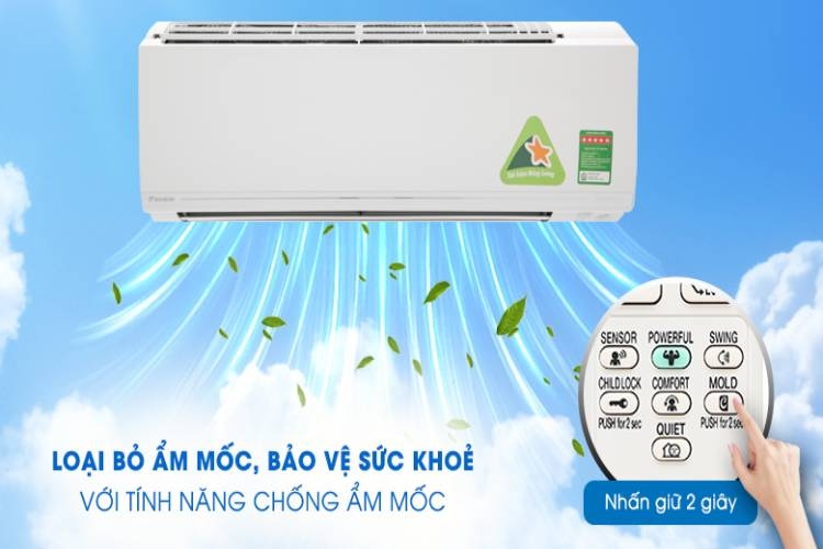 Chức năng chống nấm mốc giúp loại bỏ nấm mốc và mùi hôi