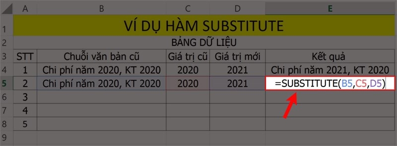 hàm SUBSTITUTE 2