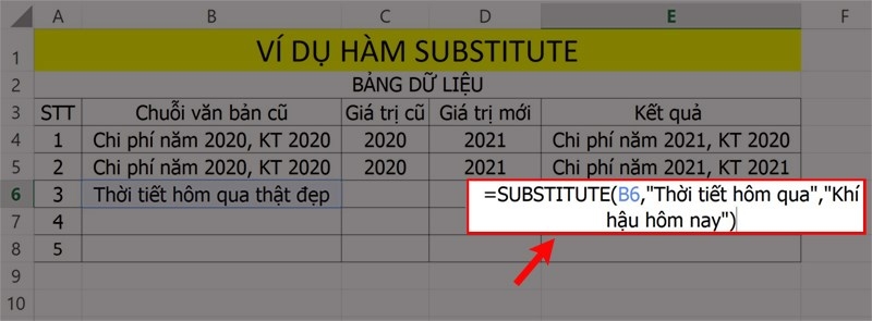 hàm SUBSTITUTE 4