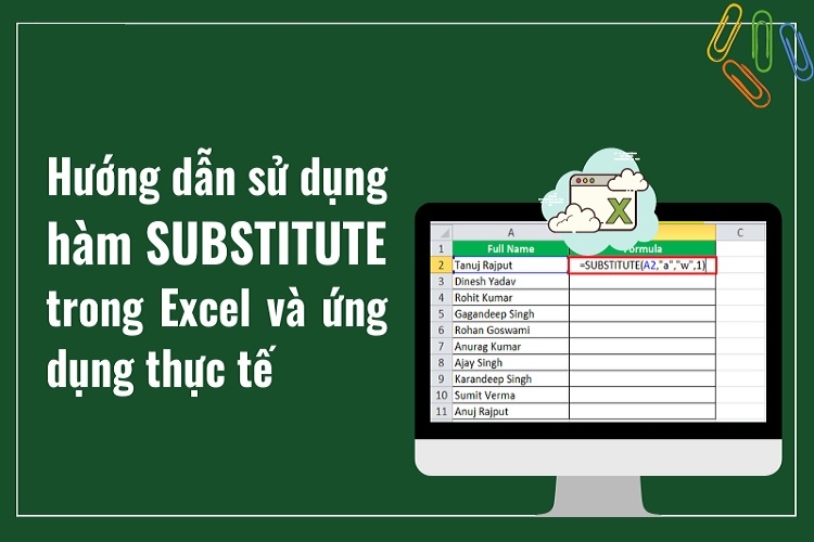 tìm hiểu hàm SUBSTITUTE