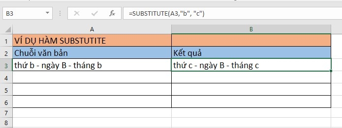 lưu ý hàm substitute