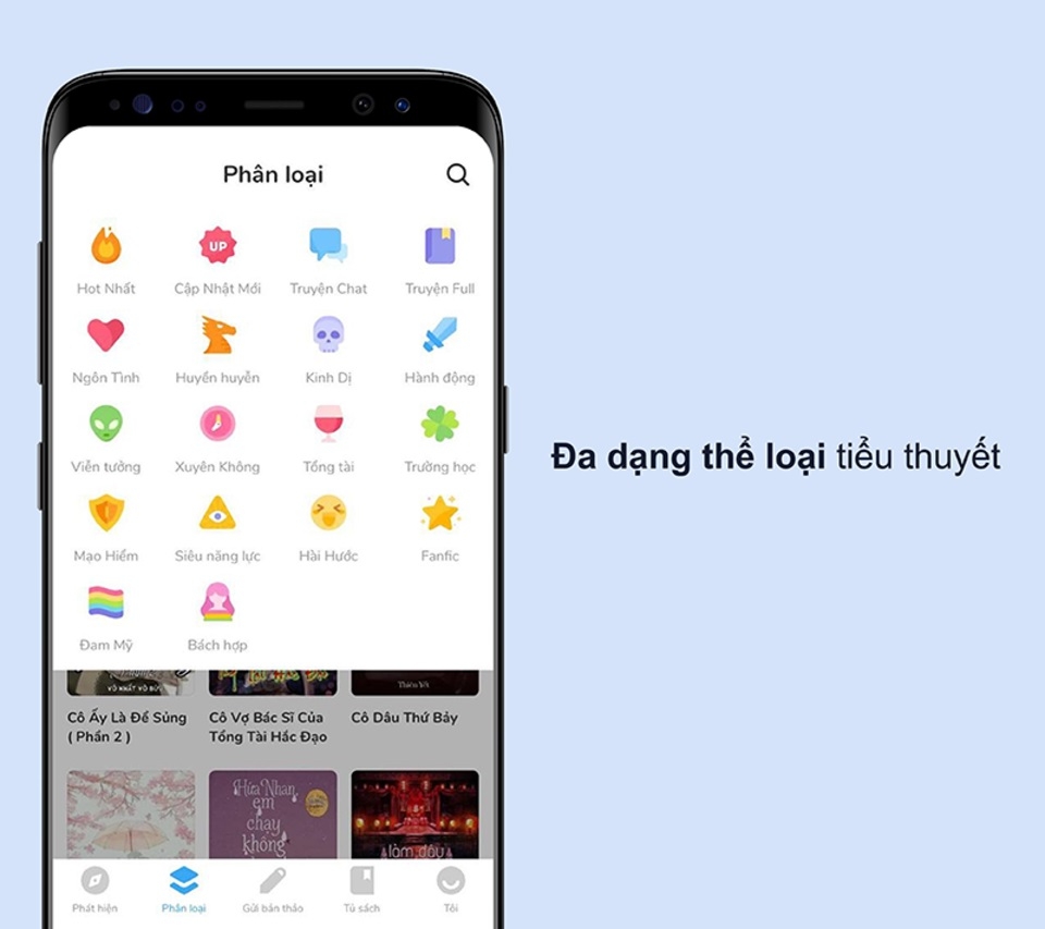 Ứng dụng Noveltoon có đa dạng thể loại truyện khác nhau