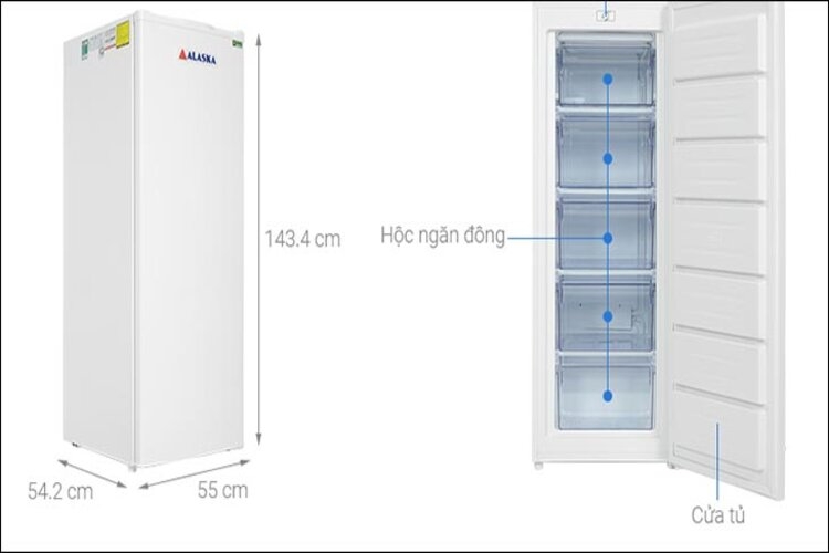 Tủ đông dáng đứng Alaska 210l IF 21