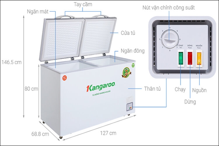 Tủ đông Kangaroo 327L KG498KX2