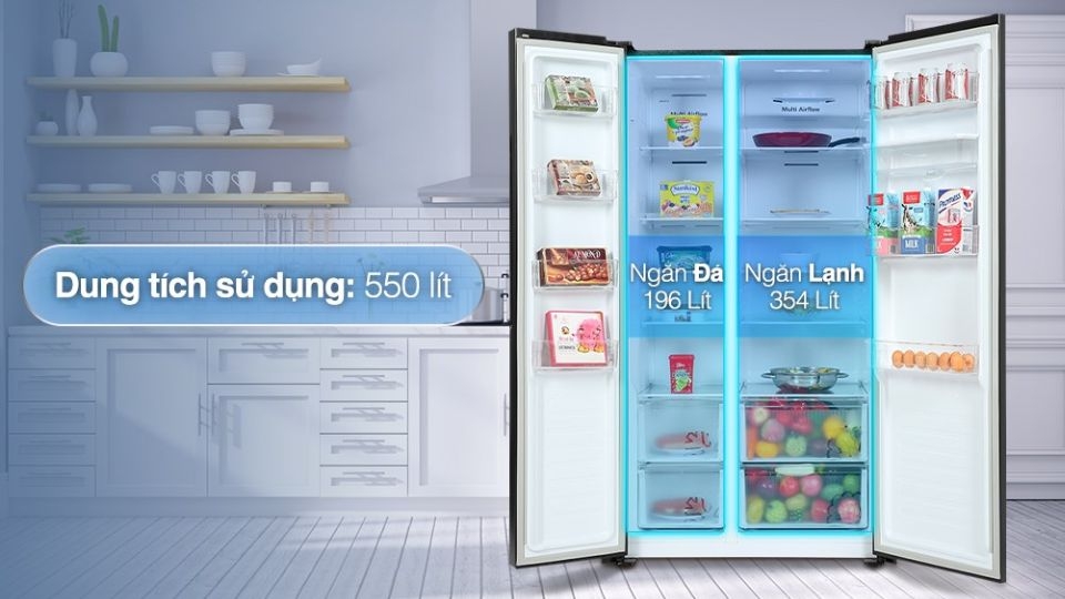 Tủ lạnh Casper Inverter 550 lít RS-570VBW có thể lưu trữ thức ăn trong vòng 1 tuần