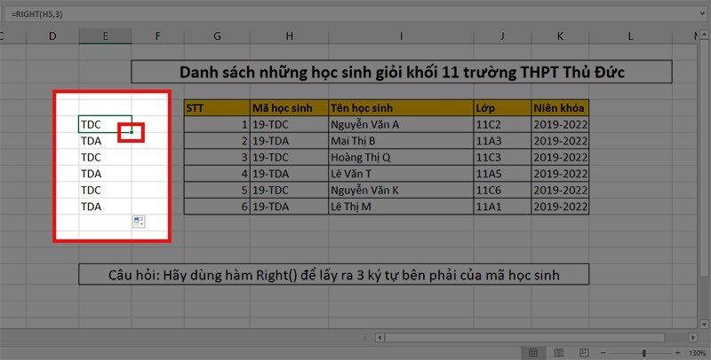 Hàm Right trong Excel là gì? Cách sử dụng hàm Right trong Excel cực đơn giản kèm ví dụ minh hoạ 07
