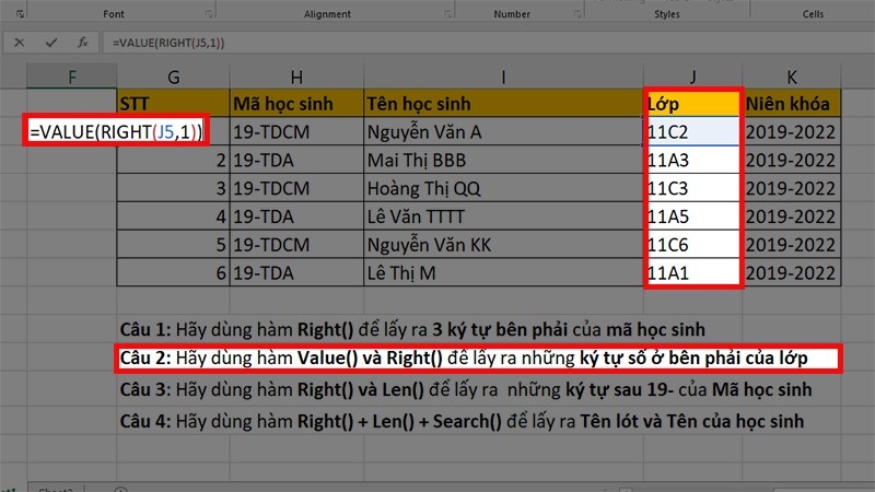 Hàm Right trong Excel là gì? Cách sử dụng hàm Right trong Excel cực đơn giản kèm ví dụ minh hoạ 08