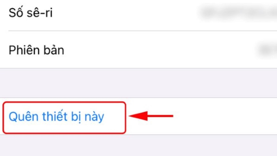Chọn “Quên thiết bị này”.