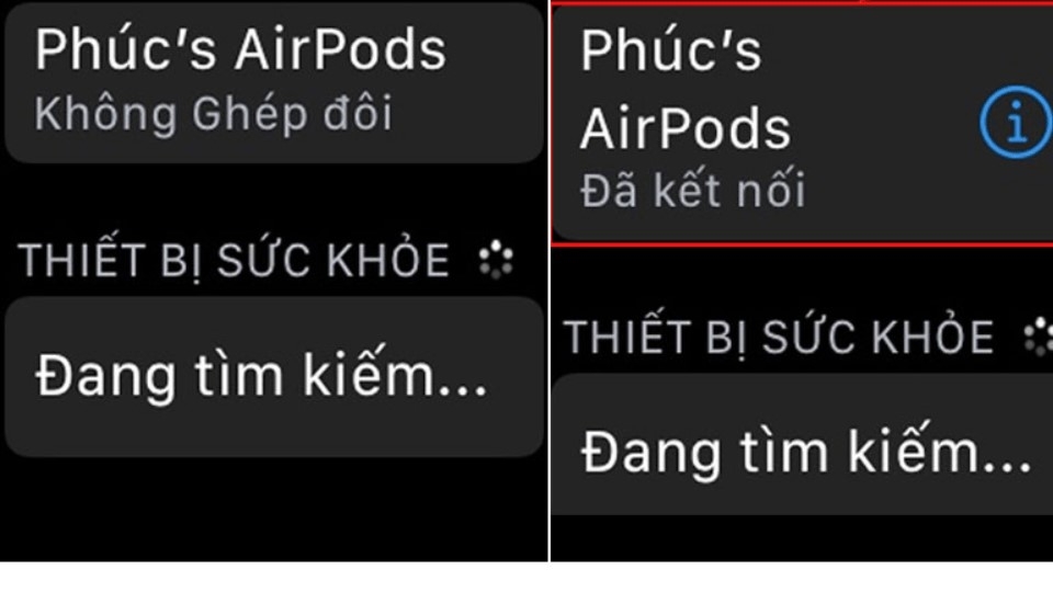 Chọn AirPods để kết nối.