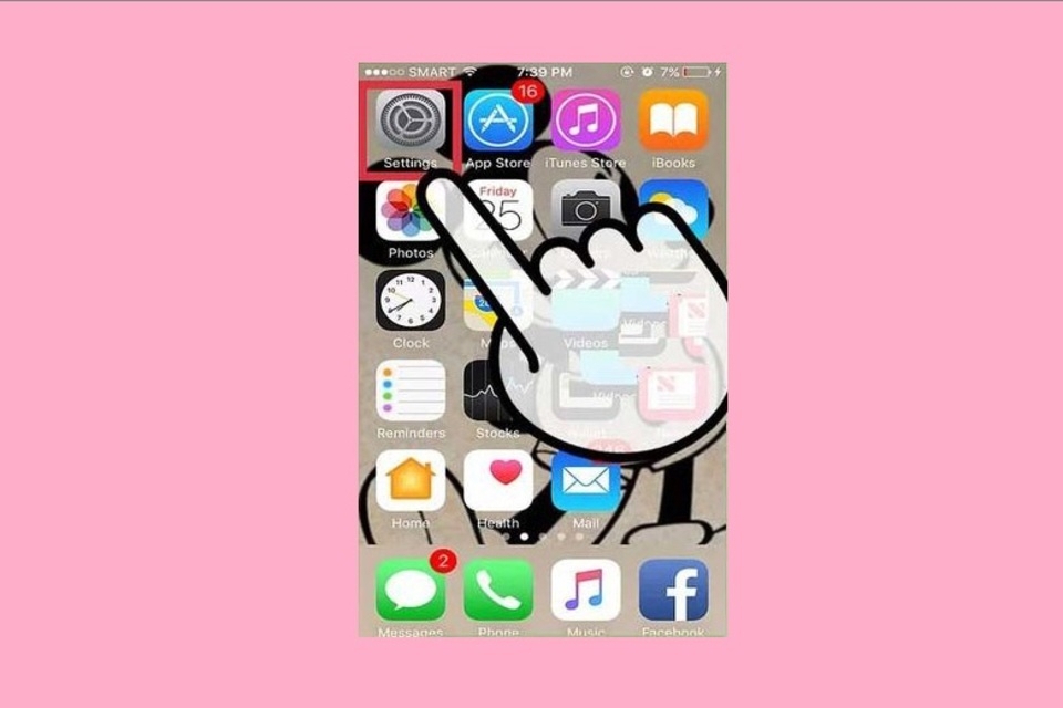 Truy cập vào ứng dụng “Cài đặt”