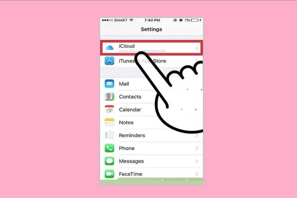 Vào mục “iCloud” và nhấn chọn “Sao lưu điện thoại “