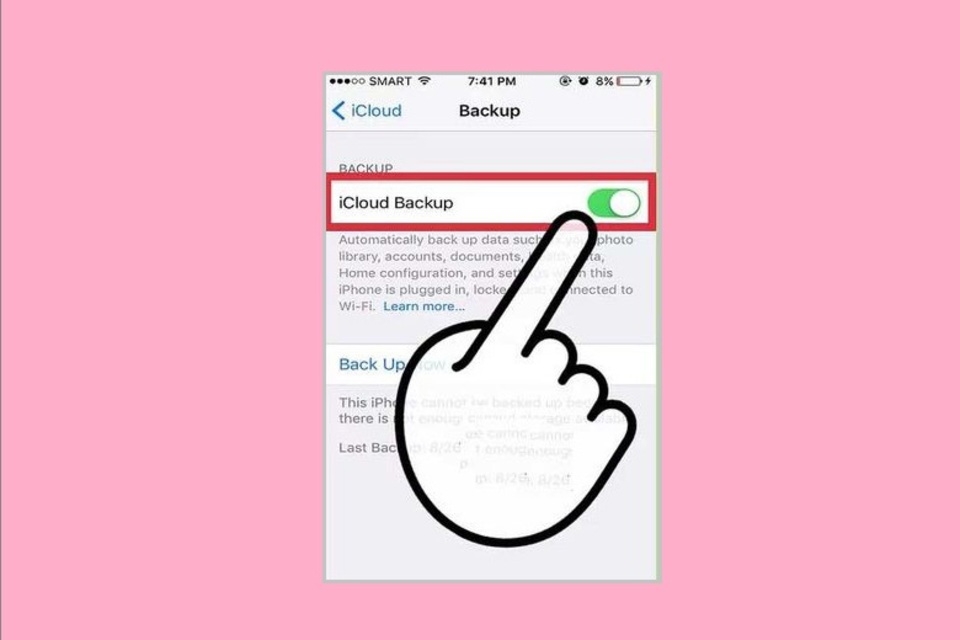 Bật tính năng “iCloud Backup”