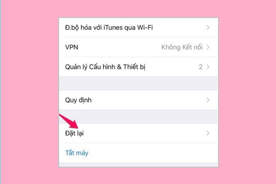 Tiếp theo nhấn chọn 'Đặt lại'