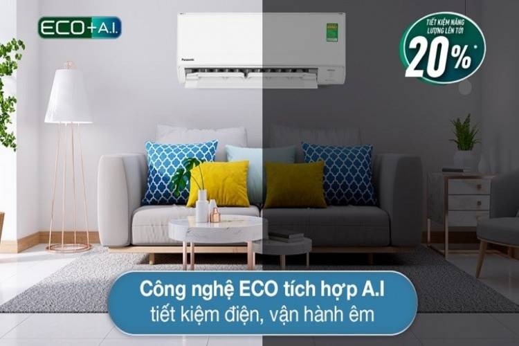 Chế độ ECO tích hợp A.I. tăng hiệu suất tiết kiệm năng lượng lên tới 20%