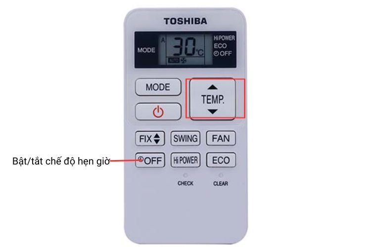Hẹn giờ hoạt động cho máy lạnh Toshiba