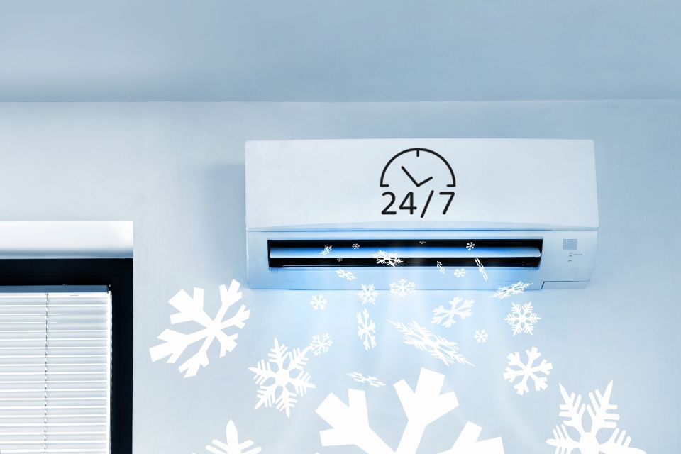 Sử dụng máy lạnh 24/7