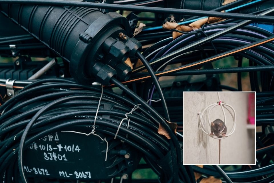 Dây điện bị chuột cắn