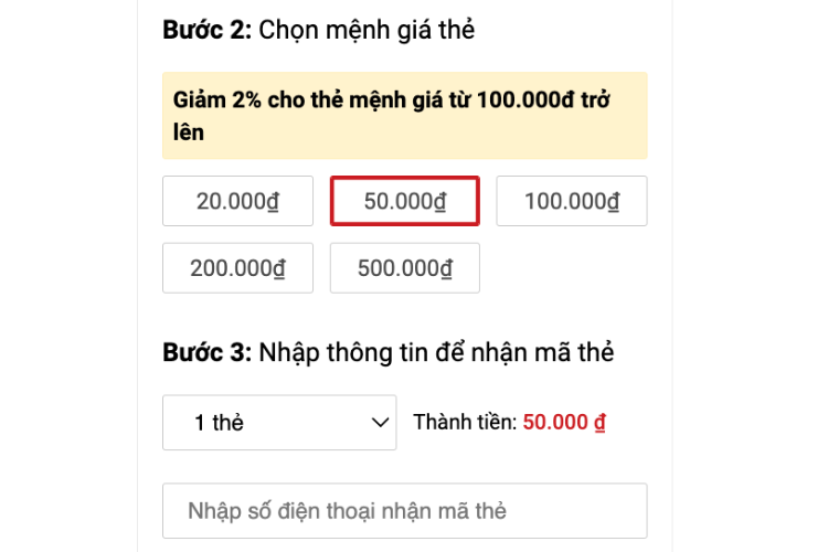 Mua thẻ Oncash online tại FPT Shop
