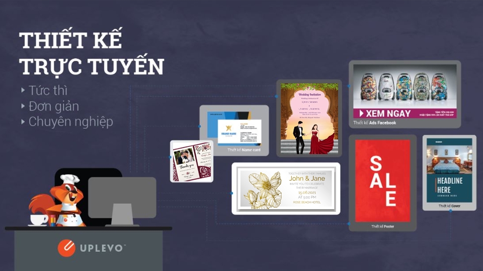 Uplevo giúp bạn tự tạo thiệp cưới ấn tượng cho riêng mình.