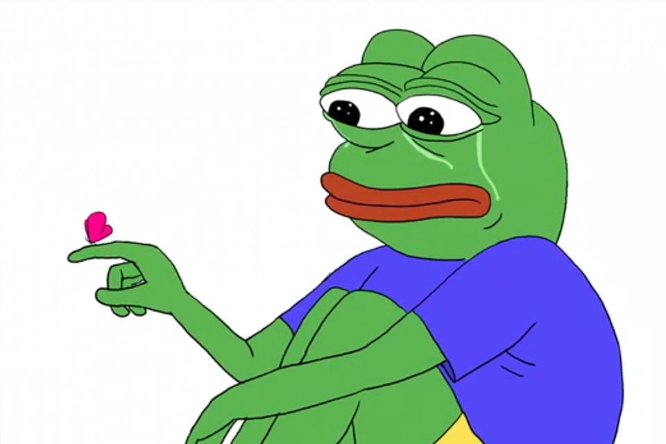 Meme ếch xanh cô đơn một mình.