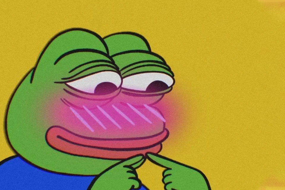 Meme ếch xanh biết yêu.