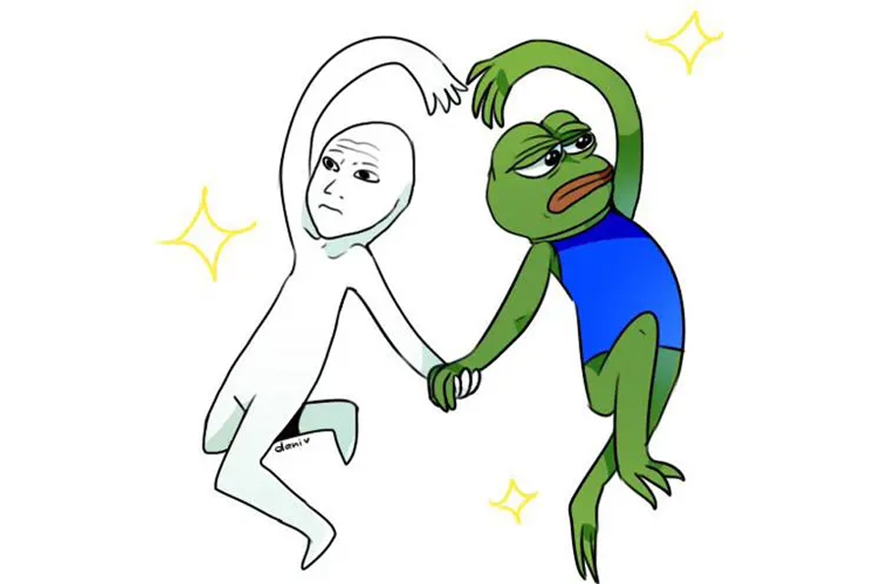 Meme ếch xanh cùng bạn bè.