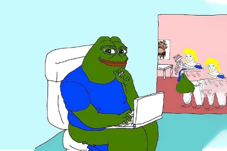 Meme ếch xanh mới biết yêu.