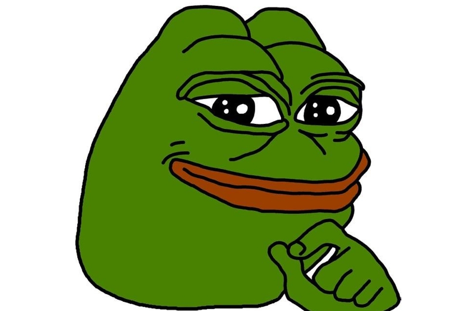 Meme ếch xanh cười ngạo nghễ.