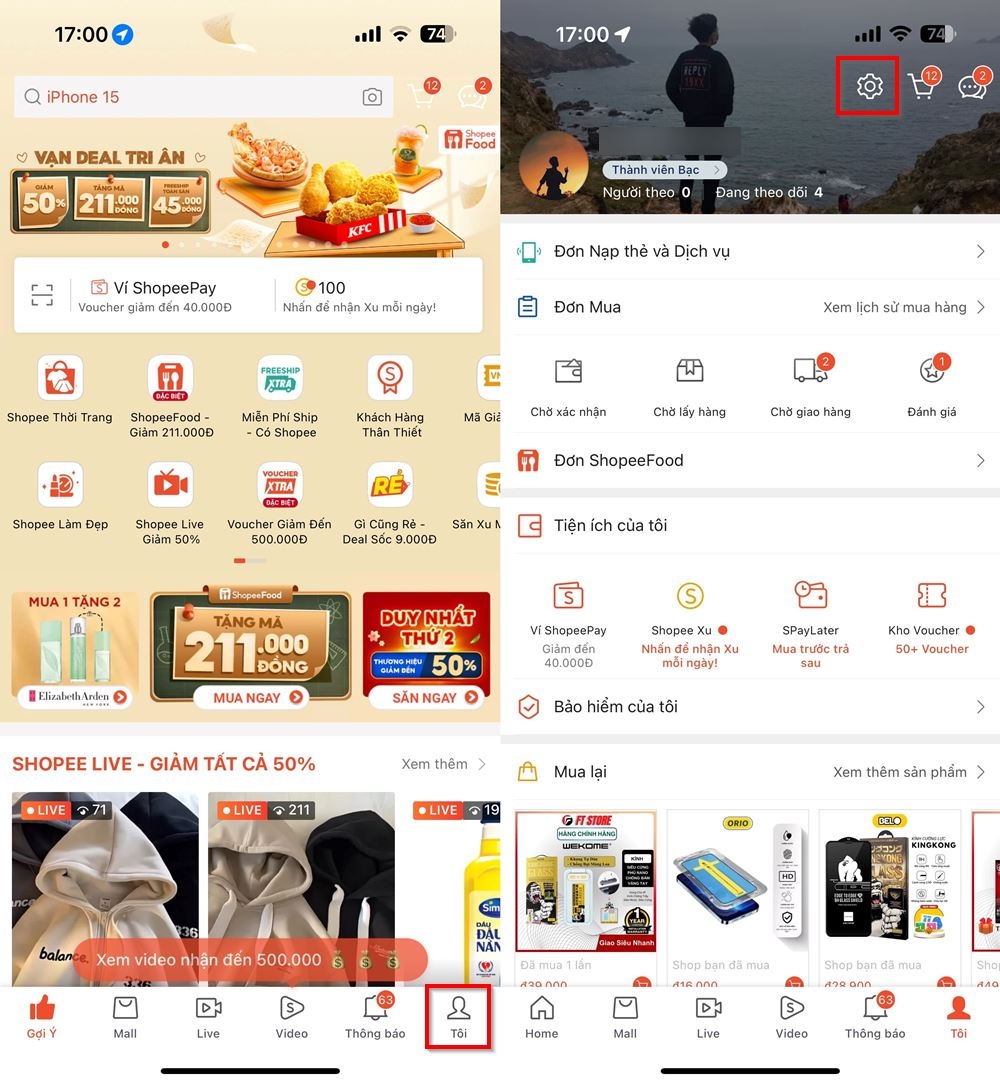Cách chặn tin nhắn trên Shopee 1
