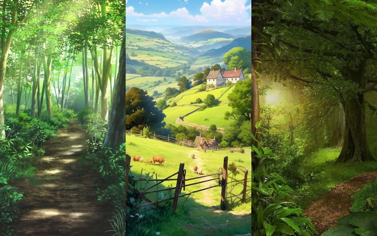 Hình nền màu xanh lá cây thiên nhiên 3