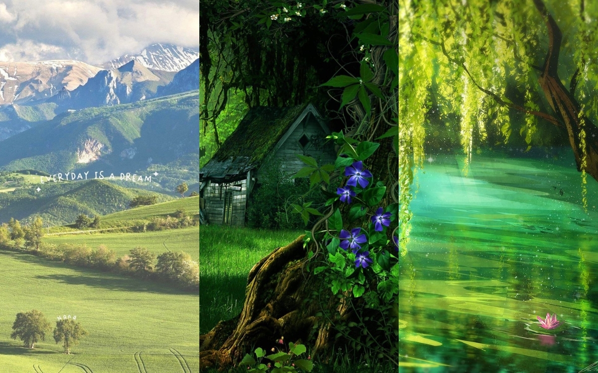 Hình nền màu xanh lá cây thiên nhiên 2