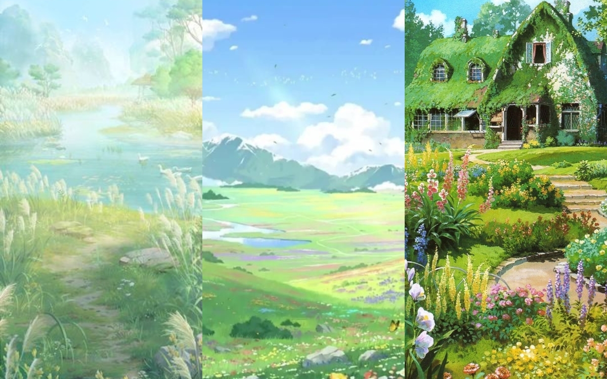 Hình nền màu xanh lá cây thiên nhiên 1