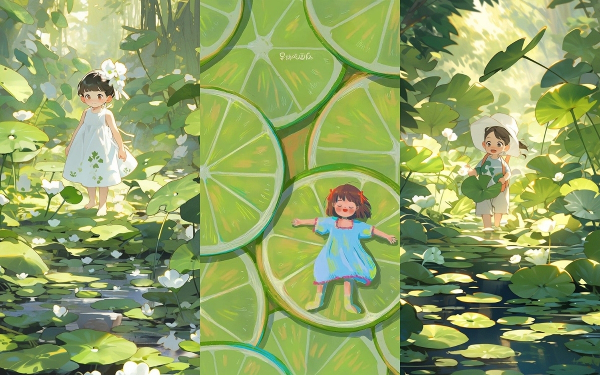 Hình nền màu xanh lá cây dễ thương 2