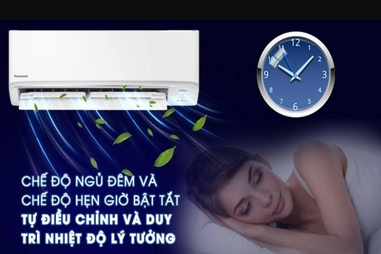 Máy lạnh Panasonic Inverter 2 HP trang bị chế độ ngủ đêm Sleep tránh cảm giác gây lạnh buốt cho người dùng 