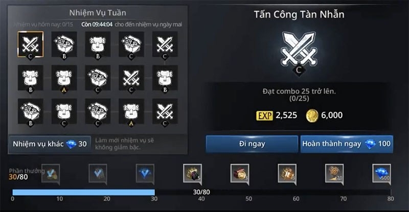 Nhiệm vụ tuần đòi hỏi đầu tư thời gian và công sức