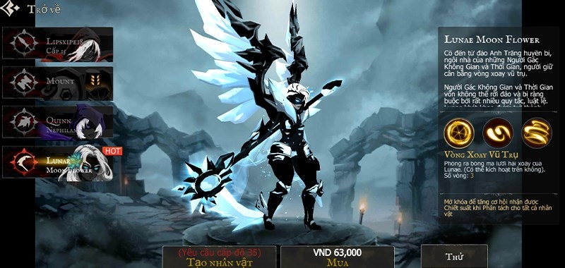 Các Shadow có kỹ năng và tuyệt chiêu khác nhau