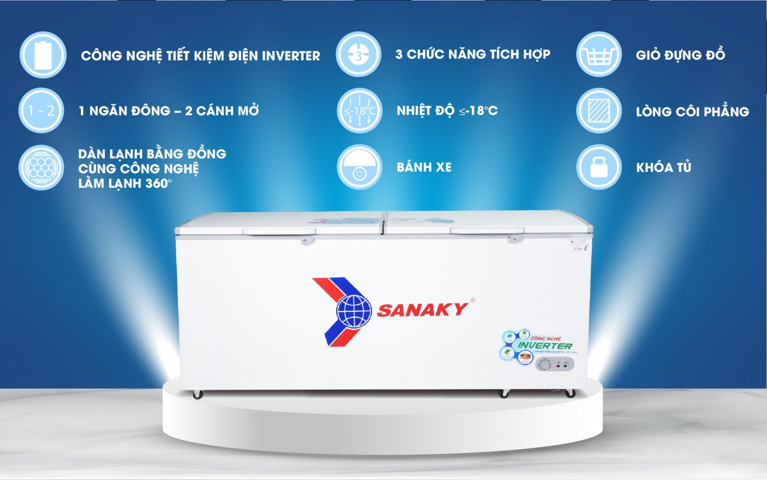 Khám phá công nghệ nổi bật trên tủ đông Sanaky