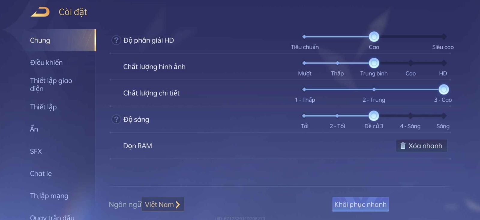 Cài đặt điều khiển Liên quân 2