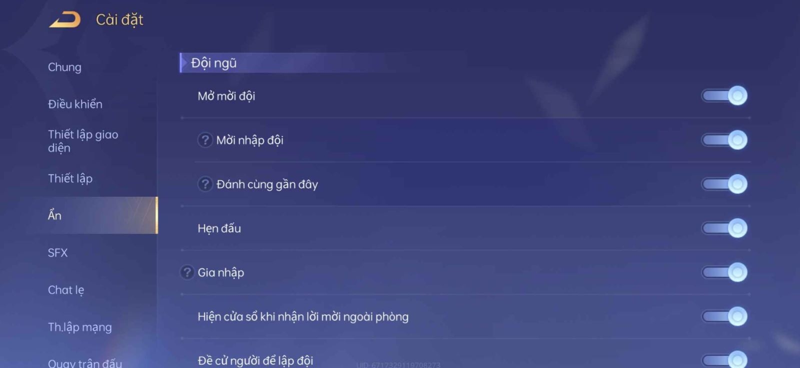 Cài đặt điều khiển Liên quân 9